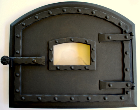 Porte De Four En Fonte Pour Poêle à Bois / Cheminée - Modèle Gris - Dimensions 42x27,5 Cm - Neuf